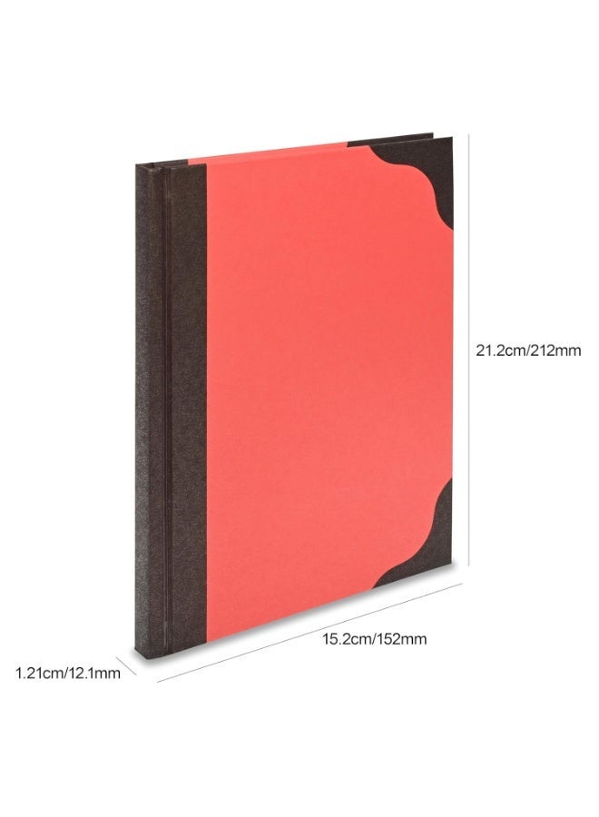 FIS® Hard Cover Notebook, A5 Size(148x210mm), 96 Sheets, Single Line Ruling with Black Spine and Corners, Packet of 5 Pieces, Neon Red Color-FSNBA596NRE - Image 3
